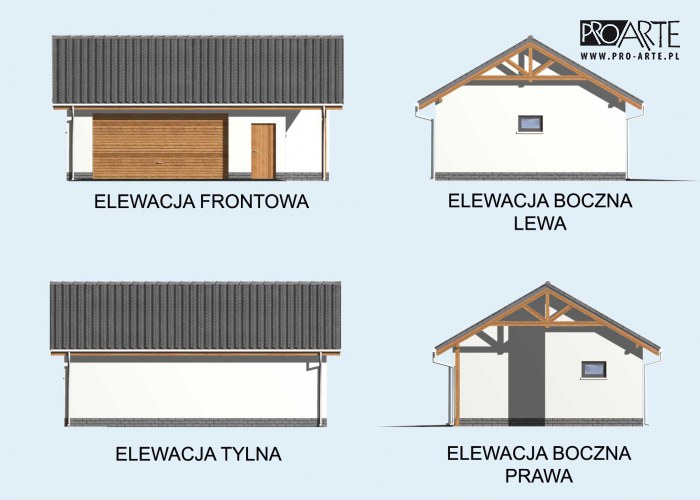 G22 szkielet drewniany, garaż dwustanowiskowy