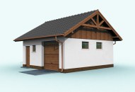 G73B szkielet drewniany projekt garażu jednostanowiskowego z pomieszczeniem gospodarczym