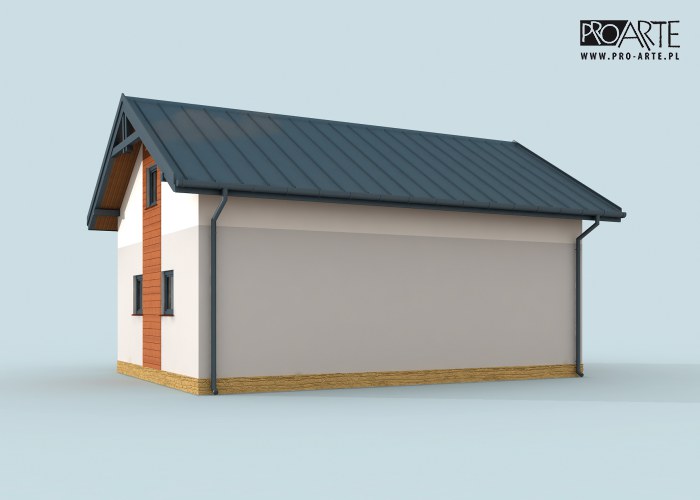 G295 szkielet drewniany garaż dwustanowiskowy z poddaszem użytkowym