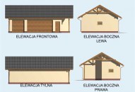 G156 szkielet drewniany garaż trzystanowiskowy z pomieszczeniem gospodarczym