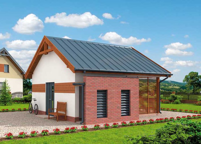 G301 szkielet drewniany budynek gospodarczy bez bramy