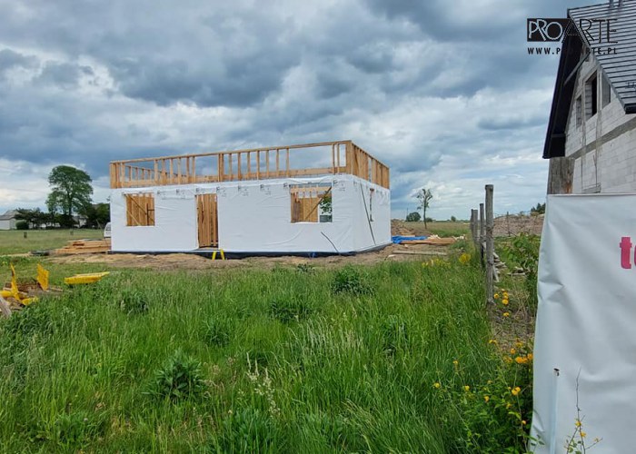Realizacja projektu domu - TRYPOLIS 7 SZKIELET DREWNIANY, zielony