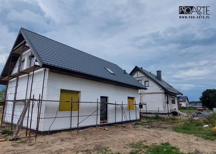 Realizacja projektu domu - TRYPOLIS 7 SZKIELET DREWNIANY, zielony