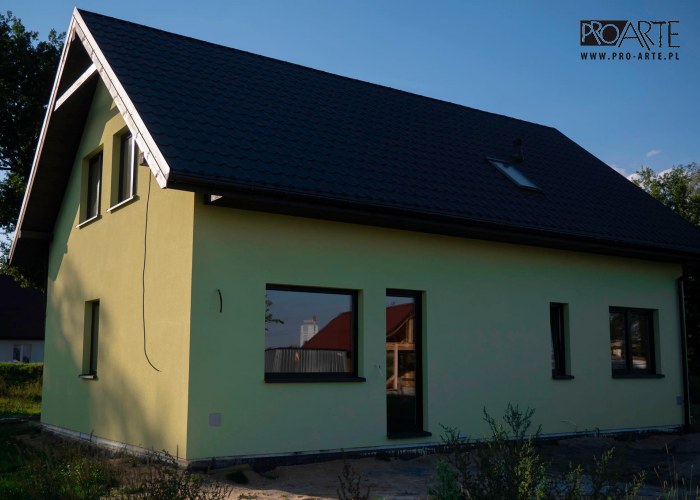 Realizacja projektu domu - TRYPOLIS 7 SZKIELET DREWNIANY, zielony