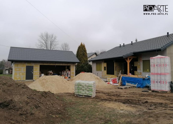 Realizacja projektu garażu - G292 szkielet drewniany