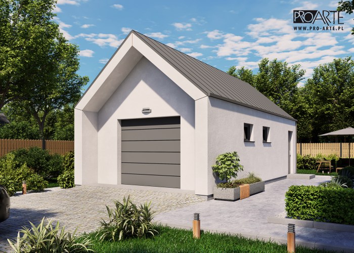 G365 garaż jednostanowiskowy z pomieszczeniem gospodarczym