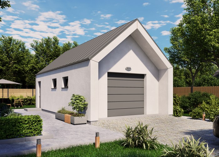 G365 garaż jednostanowiskowy z pomieszczeniem gospodarczym