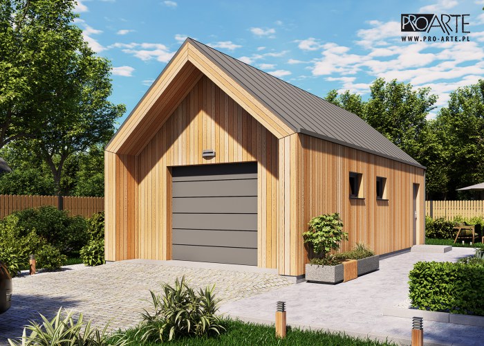 G365A garaż jednostanowiskowy z pomieszczeniem gospodarczym