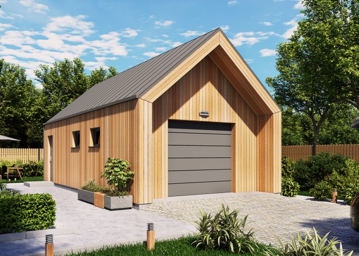 G365A garaż jednostanowiskowy z pomieszczeniem gospodarczym