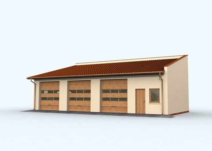 G160 garaż trzystanowiskowy z pomieszczeniami gospodarczymi