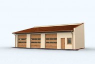 G160 garaż trzystanowiskowy z pomieszczeniami gospodarczymi