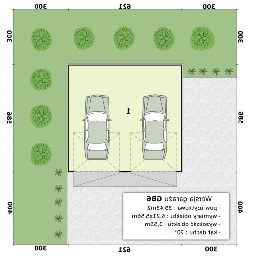 Rzut przyziemia garażu GB6