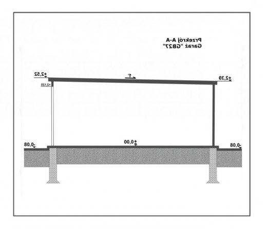 Przekrój A-A garażu GB27