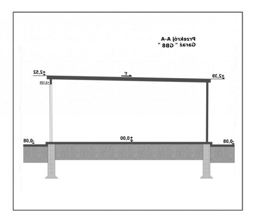Przekrój A-A garażu GB8