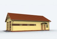 G162 szkielet drewniany garaż czterostanowiskowy z pomieszczeniami gospodarczymi
