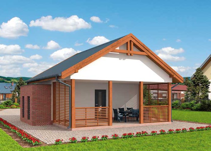 G301 szkielet drewniany budynek gospodarczy bez bramy